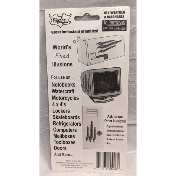 NWT Stickers Claws Jurassic Decal Car Damage Hardley Dangerous Dinosaur Y2K 2001 - Picture 2 of 8